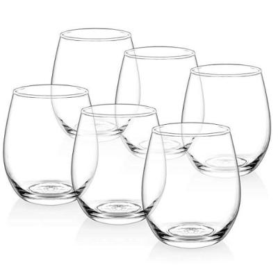 China 4oz PET Viable Crystal Wine Goblet / Stemless Glass for sale