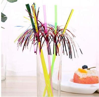 China Disposable Table Decor Disposable Straws Party Firework Tropical Drinks For Hawaiian Cocktail Soft Drinks Luau Party Supply for sale