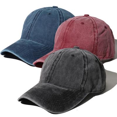 China COMMON New Style Accept Reservation Hat Top Quotality Washed Cotton Denim Baseball Cap Solid for sale