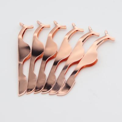 China Makeup Tools Rose Gold And Other Wholesale Seller Private Label Eyelash Color Makeup Strip Full Lashes Tweezers for sale