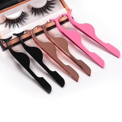 China 2021 OEM Makeup Tool New Arrival Eyelash Tools Fashion Private Label Stainless Steel Lashes Tweezers Applicators for sale