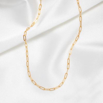 China New 50cm eManco Necklace Women Men 316L Stainless Steel Long Chain Jewelry Environmental Friendly Paperclip Link for sale