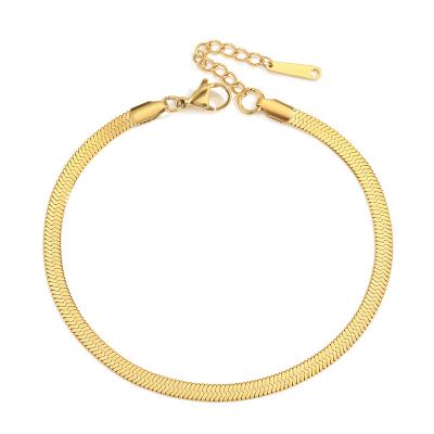 China eManco FASHION New Arrival Tarnish Free Gold Plated Stainless Steel Snake Chain Anklet For Women Fashion Jewelry for sale