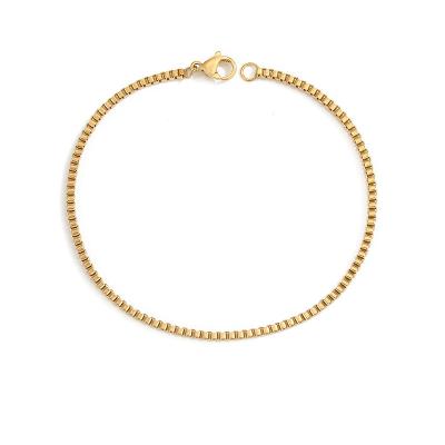 China eManco FASHIONABLE Tasty Box Chain Bracelet Stainless Steel 14K Gold Plated Jewelry For Women for sale