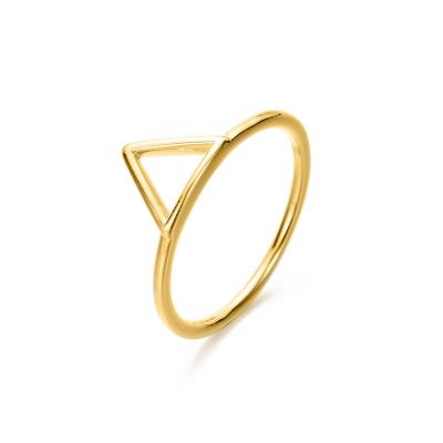 China eManco FASHIONABLE Wholesale Tasty Triangle Design Rings For Women Stainless Steel 14K Gold Plated Jewelry for sale