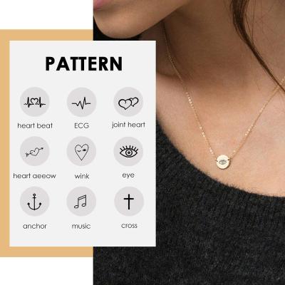 China FASHIONABLE All Match Necklace Coin Pendant With Personalized Pattern Engraved Jewelry for sale