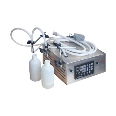 China Excellent Food Price Production Line Double Nozzles Milk Antifreeze Wine Diaphragm Pump Liquid Filling Machine for sale