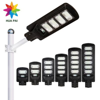 China HUAPAI Garden Integrated Road Lamp ABS 50w 100w 150w 200w 250w 300w Outdoor All In One LED Solar Street Light for sale