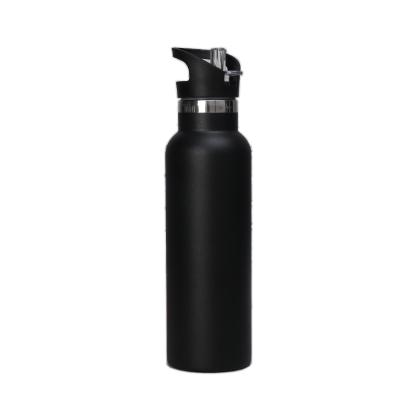 China High Quality Durable Sports Water Bottle 750ml Double Wall Stainless Steel Black Vacuum Insulated Water Bottle for sale