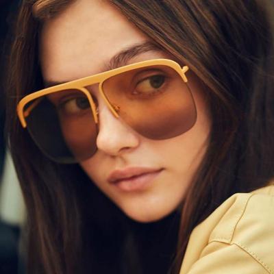 China 2022 new arrival metal personal oversized sunglasses half frame square sunglasses fashion UNOC sunglasses for men and woman for sale