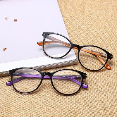 China Other UNOC 2021 Spring Fashion Side Blue Reading Glasses Round Frame Eyewear Reading Glasses for sale