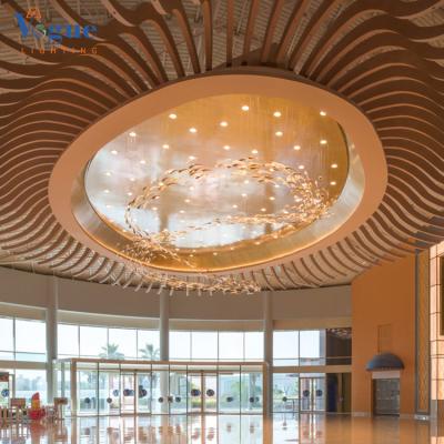 China Modern Fancy Decoration Customized Hotel Glass Indoor Gold Bedroom Chandelier Luxury Modern Pendant Light for sale