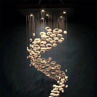 China Luxury Modern LED Large Pendant Light Crystal Indoor Hotel Lobby Hotel Wholesale Custom Project Chandelier for sale