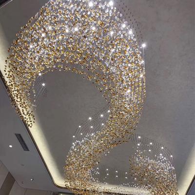 China Hotel Lobby Latest Technology Modern Lighting Pendant Light Glass Chandelier For Lobby for sale