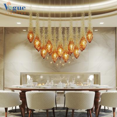 China Customized Modern Gold Hotel Lobby Living Room Indoor Decorative Ceiling Hanging Luxury Modern Pendant Light for sale