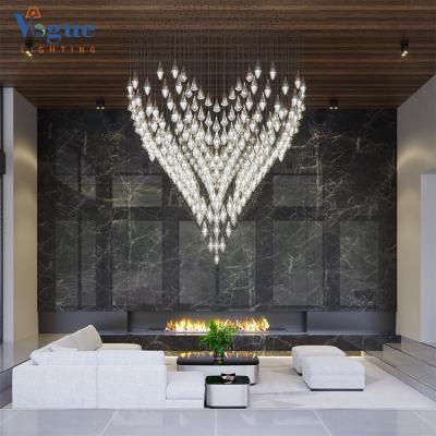 China Modern Factory Customized Hotel Glass Indoor Living Room Pendant Light Ceiling Hanging Luxury Modern Chandelier for sale