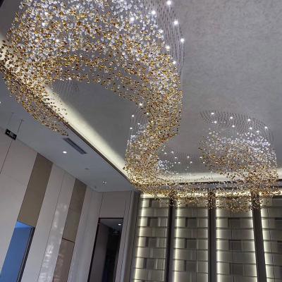 China Hotel lobby custom buy personalized luxury crystal glass art chandelier in China for sale