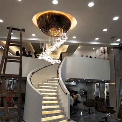 China High Quality Hotel Lobby Lighting Fixtures Nordic Long Crystal Chandelier for sale