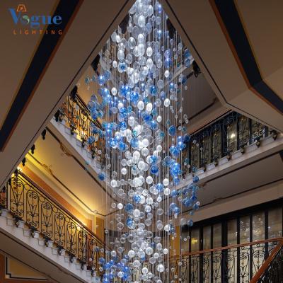 China Art Decoration Customized Hotel Stair Chandelier Modern Indoor Hanging Luxury Pendant Light for sale