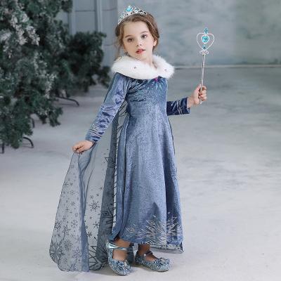 China Lovely breathable girls dress clothes long sleeve elsa dress clothing boutique frozen baby dress princess for sale