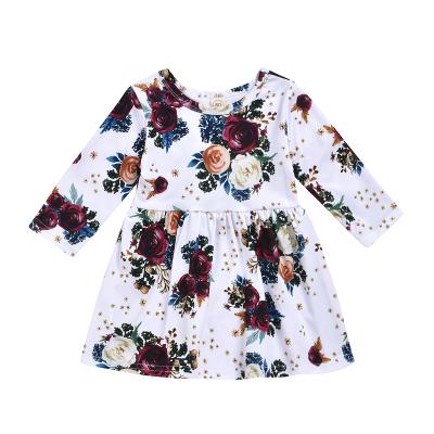 China New style breathable girls print floral floral girls dress wonderfuly casual+dresses kids dresses for girls for sale