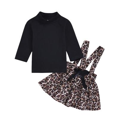 China Breathable Hot Selling Kids Outfits Leopard Print Children Ruffle Outfits Lovely Girls Two-Piece Outfits for sale