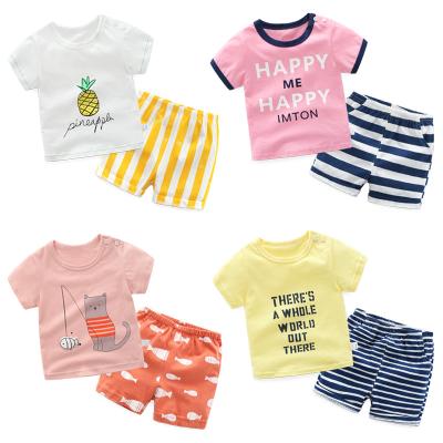 China Cheap Wholesale Casual Boys T-shirt Set Kids Summer Clothes Toddler Boys Clothing for sale