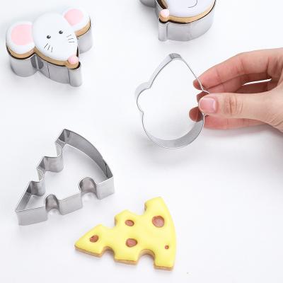 China Viable Customize Style Cartoon Mouse Shape Cookie Mold Stainless Steel Cookie Tools Fondant Cookie Cutter for sale