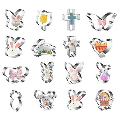 China Bunny Radish Tulip Radish Tulip Radish Bakery Metal Stainless Steel Biscuit Cutter Fondant Cake Decor Cookie Cutter Viable Stamp for sale