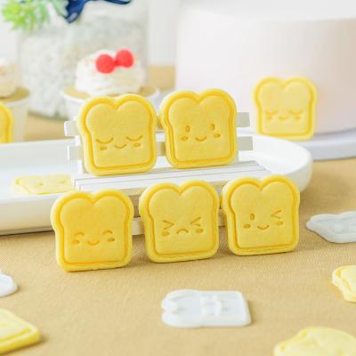 China 6pcs Mini Toast Cookies Cutter Frame DIY 3D Cartoon Cookie Mold Mold Fondant Pastry Craft Viable Baking Cake Decorating Tools for sale