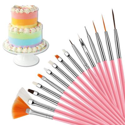 China 15pcs Cake Fondant Cake Painting Brush Icing Pastry Brushes Cake Decorating Tools Baking Accessories Fondant Cake Carving Pen for sale