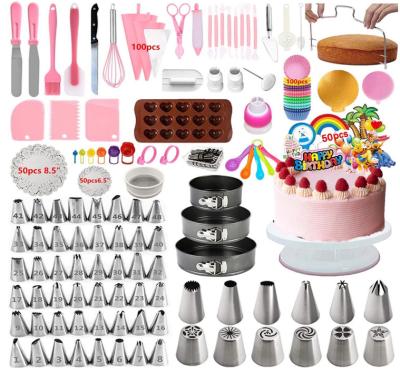 China Amazon Viable Hot Sale 464 Pcs Cake Decorating Mouth Cream Tool Kit Icing Nozzles Piping Bag Cake Decor for sale