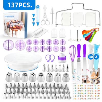 China Sustainable 137 Pcs Food Grade Cream Cake Equipment Baking Tools Tool Kit Cake Decorating Set for sale