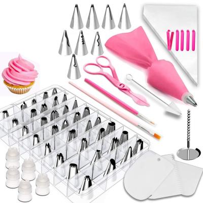 China Stocked 84 PCS Cake Decorating Accessories Icing Russian Cake Piping Spouts Piping Bags Decorating Supplies Tools for sale