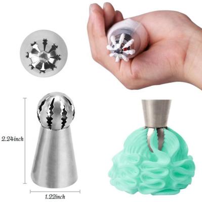 China Viable Hot Selling Mini Small Kitchen Stainless Steel Ball Baking Pastry Decorating Tools Cake Tip Set Icing Russian Spouts for sale