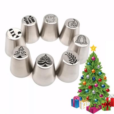 China Pastry Cream Tube Set Seamless Built-in Cookie Tip Nozzle Tip Decorating Tool Viable Russian Piping Christmas for sale