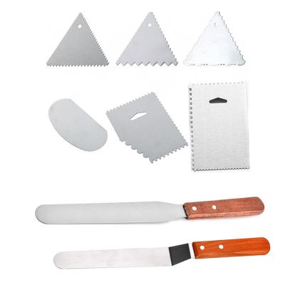 China Success 8 Pcs Viable Cream Knife Set Amazon Scraper Cake Scraper Cream Scraper Pastry Baking Cutters for sale