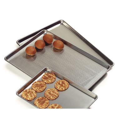 China Custom Stainless Steel Unperforated and Perforated Baking Tray Oven Tray Baking Pan Baking Sheet for sale