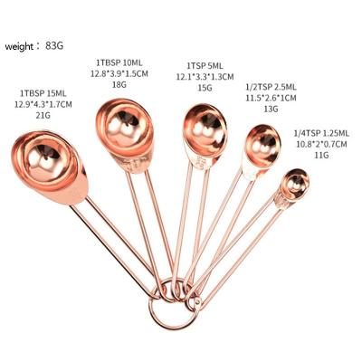 China Sustainable Customization Kitchen Cooking Baking Uses Rose Gold Heavy Duty Mirror Polished Stainless Steel Measuring Cups And Cups Set for sale