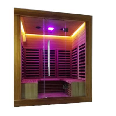 China Computer Control Panel Infrared Sauna Room With Asphalt Portable Infrared Heater Triple Heater Sauna for sale