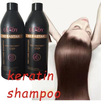 China Color-Protecting Home Use Hair Straightening Keratin Kit Brazil Keratin Aftercare Daily Shampoo and Conditioner for sale