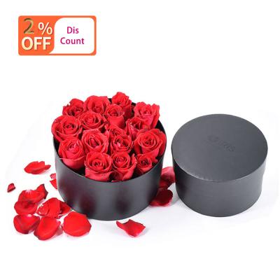 China Free Sample Custom New Design Thick Material Black Cardboard Packaging Box For Flower Rose Box Flower Box for sale