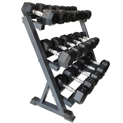 China Eco-friendly 3 Tier Rack Eco-Friendly Wholesale Commercial Home Gym Dumbbell Rack for sale