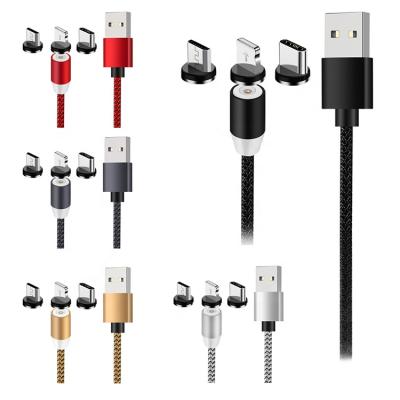 China MP3/MP4 player cantell led magnetic charging cable mobile phone micro usb fast charger cable 3 in 1 magnetic usb cable for sale