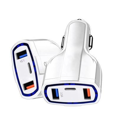 China Power Off Memory Cantell 3.0 Dual USB Fast Car Charger With PD Type C Car Charger for sale