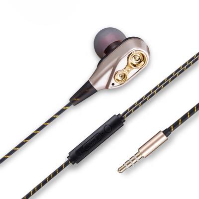 China Dual In-Ear Driver Headphones Wired Handsfree In-Ear Gaming Headphones 3.5mm Earphone for sale