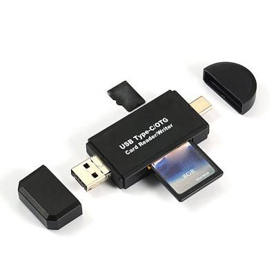 China Hot Selling ABS OTG USB 2.0 Multi Type Smart C Card Reader SD TF USB Card Reader Writer For Mobile Phone for sale