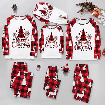 China New Arrival QUICK DRY Sets Simple Christmas Pajamas Long Sleeve Knit Holiday Family Pajamas For Mommy And Me Together for sale