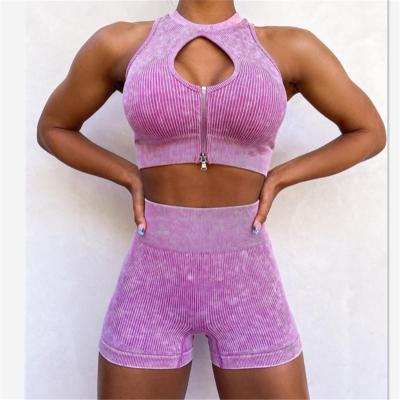 China Breathable female fitness shorts girdle solid color yoga t-shirt sportswear for women gym sport crop top exercising athletic t-shirt for sale