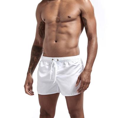 China QUICK DRY Elastic Waist Bands Funny Beach Shorts 4 Way Stretch Swim Trunks White Panel Shorts For Men for sale